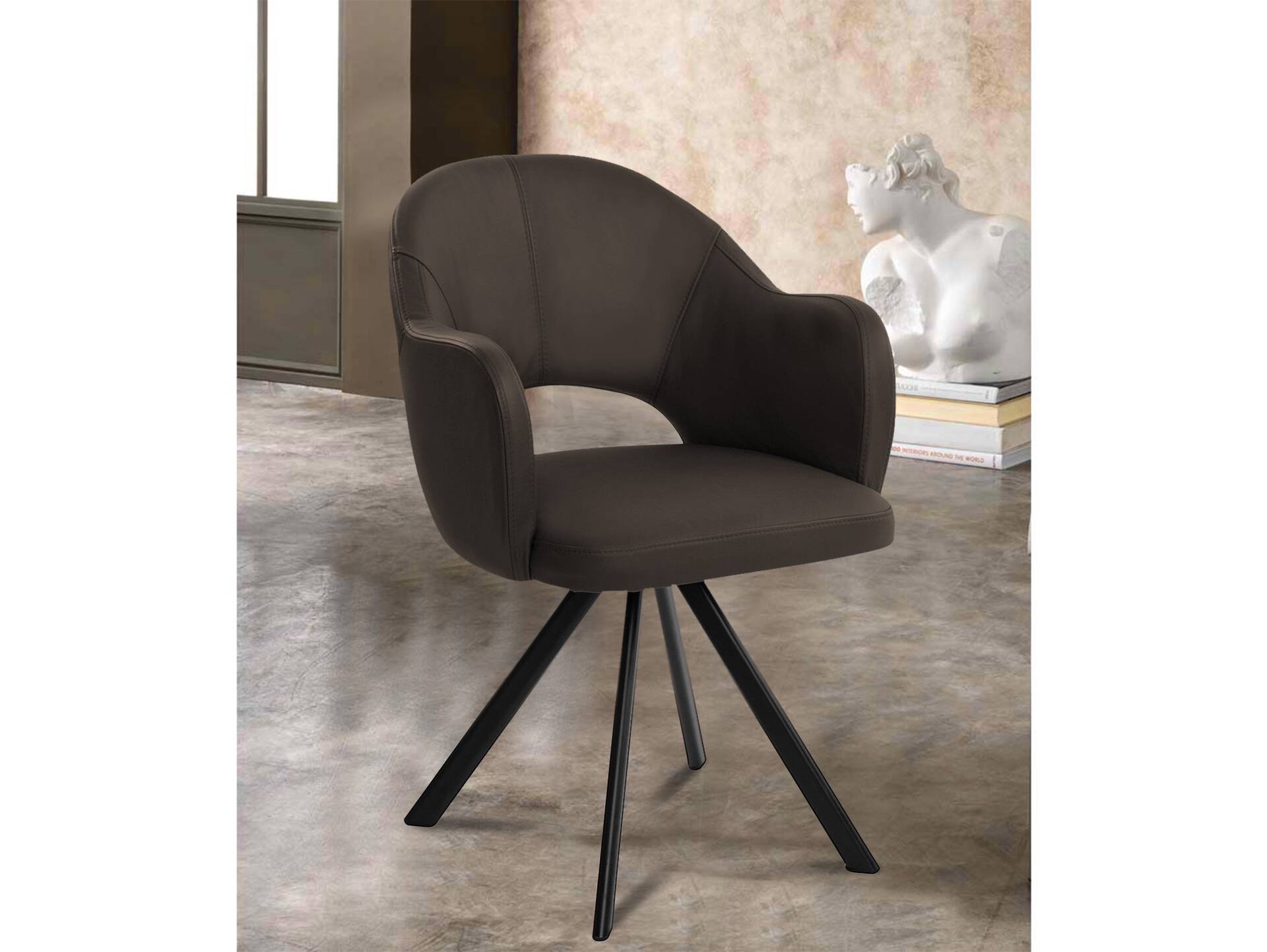 DOLORA 2er SET Schalenstühle, Gestell Eisen schwarz ohne Drehfunktion | Stoff | blau