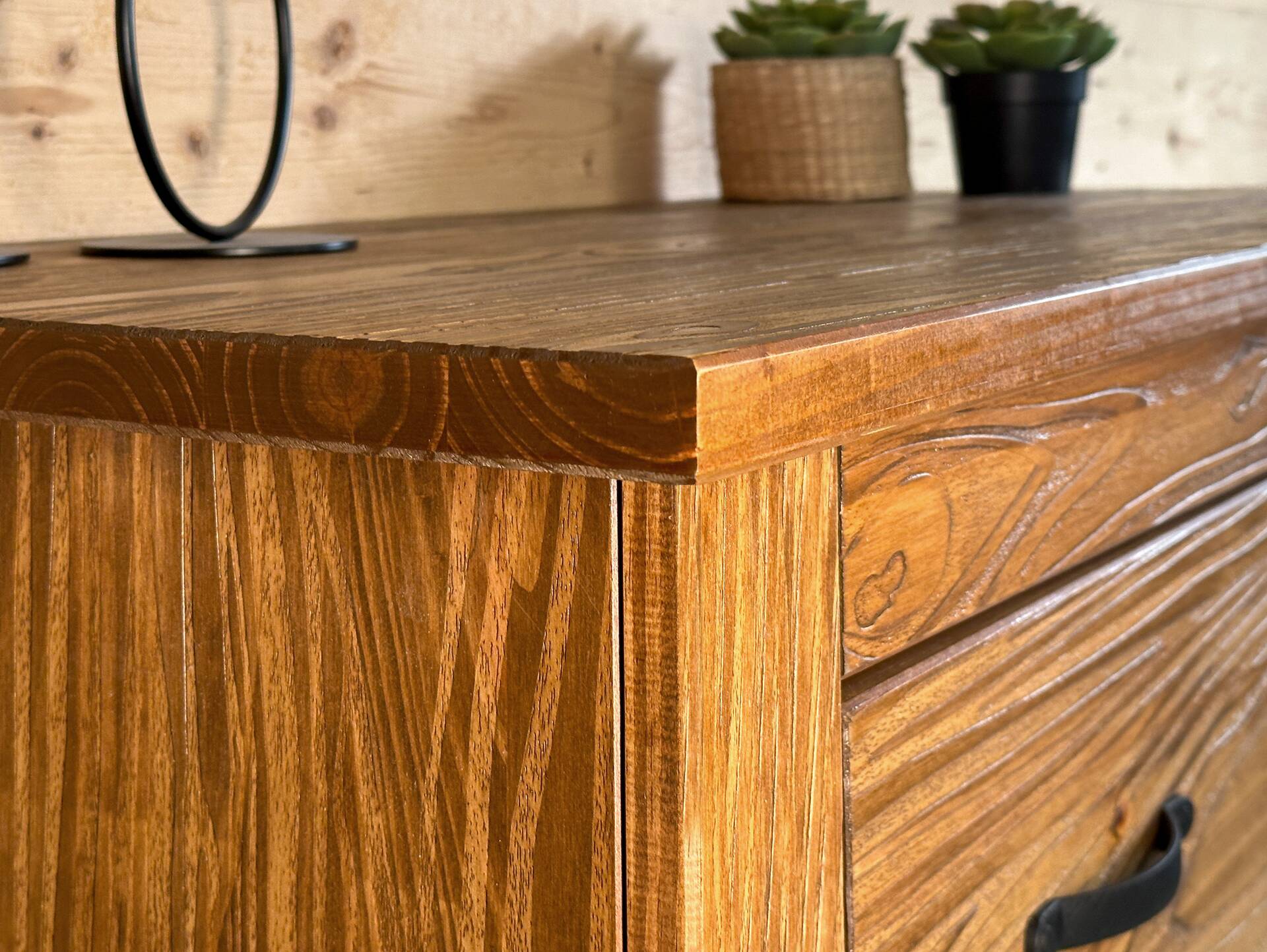 EVERGLADE Sideboard, Material Massivholz, Kiefer eichefarbig 