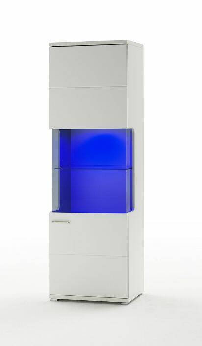 MANIVA Vitrine 1-türig weiss hochglanz 