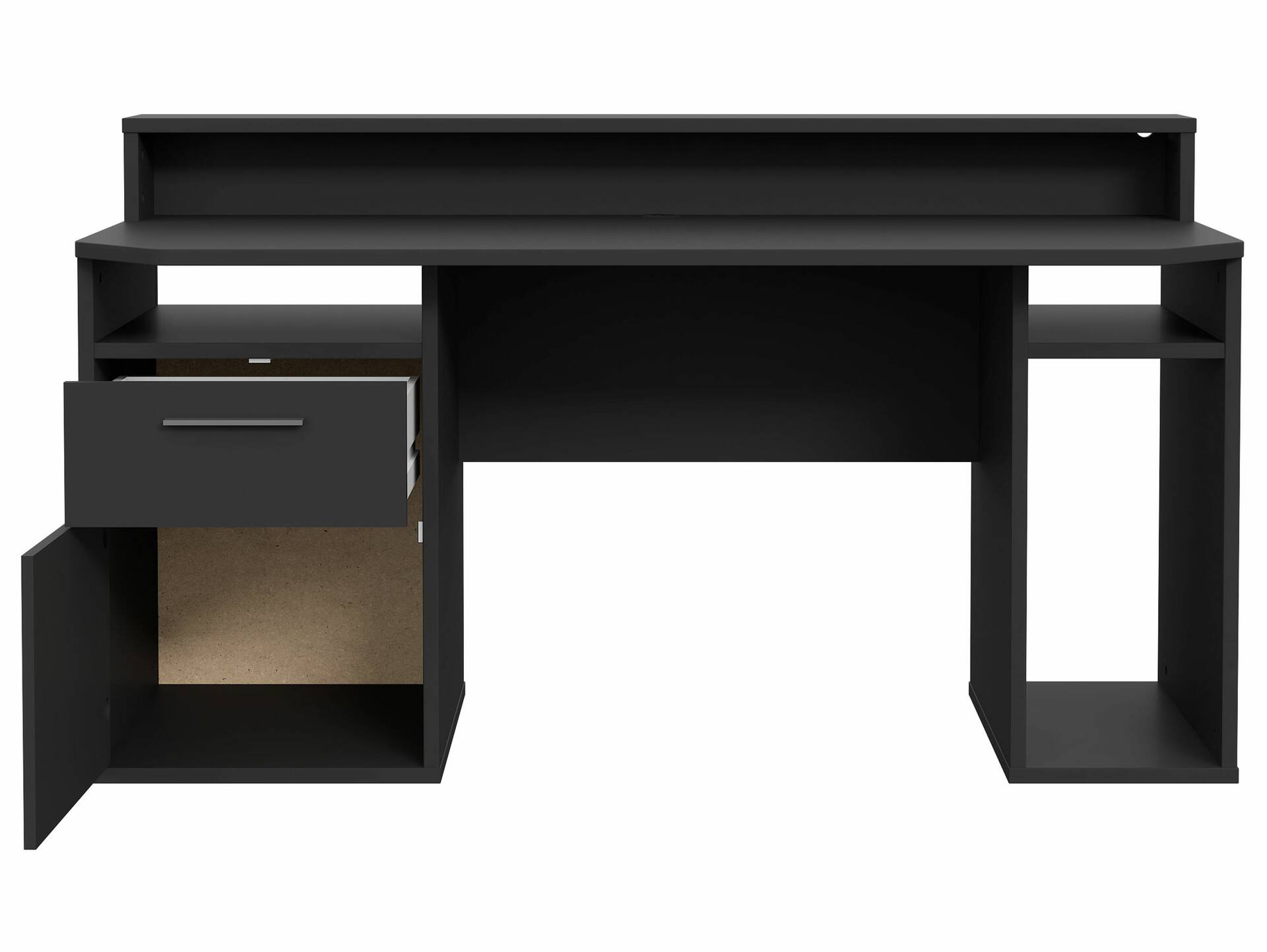 TEZO III Gaming Schreibtisch, Material Dekorspanplatte, schwarz matt 