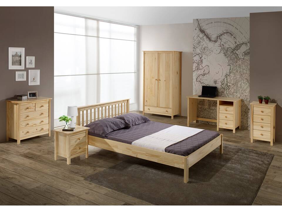 TOBINO Kommode mit 5 Schubladen, Material Massivholz, Kiefer Kiefer natur | Holz