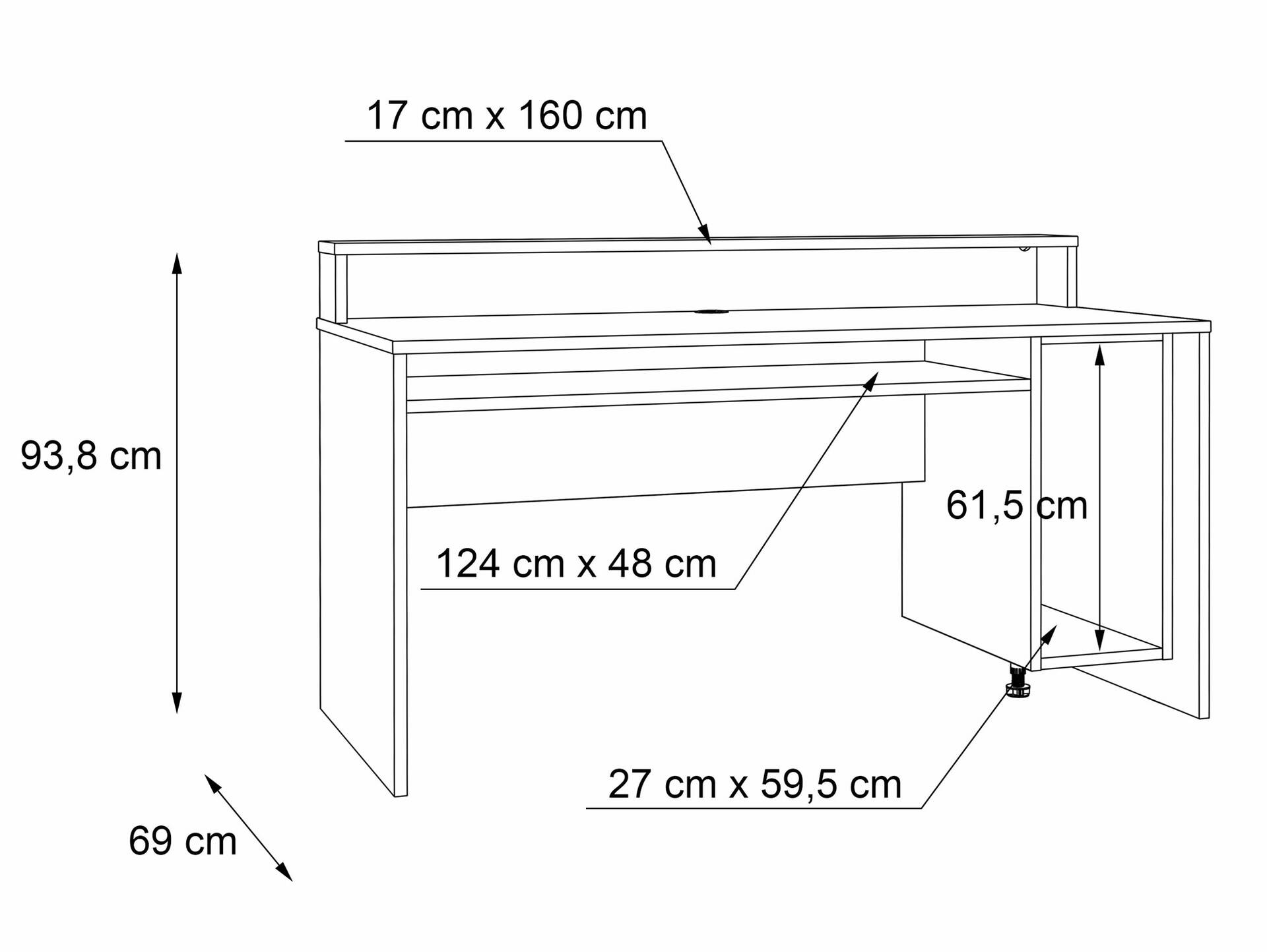 TEZO II Gaming Schreibtisch, Material Dekorspanplatte, schwarz/orange ohne Beleuchtung