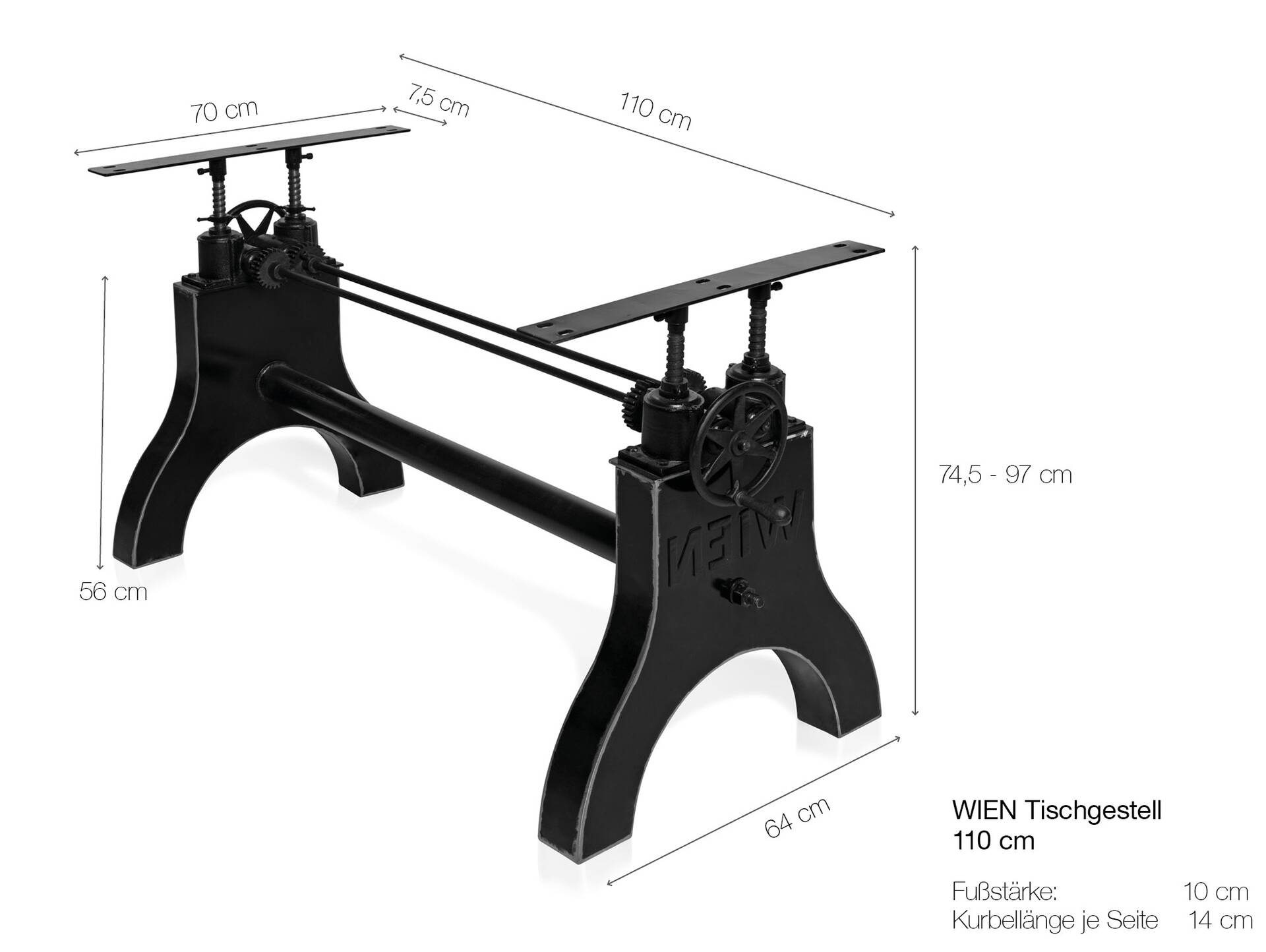 WIEN Tischgestell, Material Gusseisen 110 cm