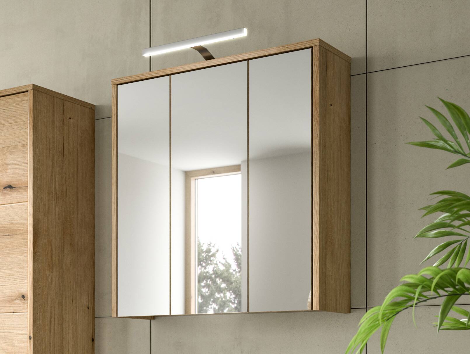 ZANTO Spiegelschrank, Material Dekorspanplatte, Evoke Oak Nachbildung 