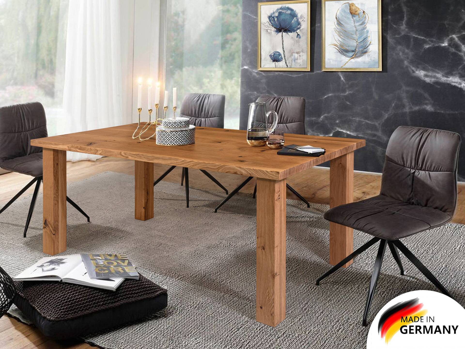 YORGI Esstisch nach Maß, Material Massivholz 