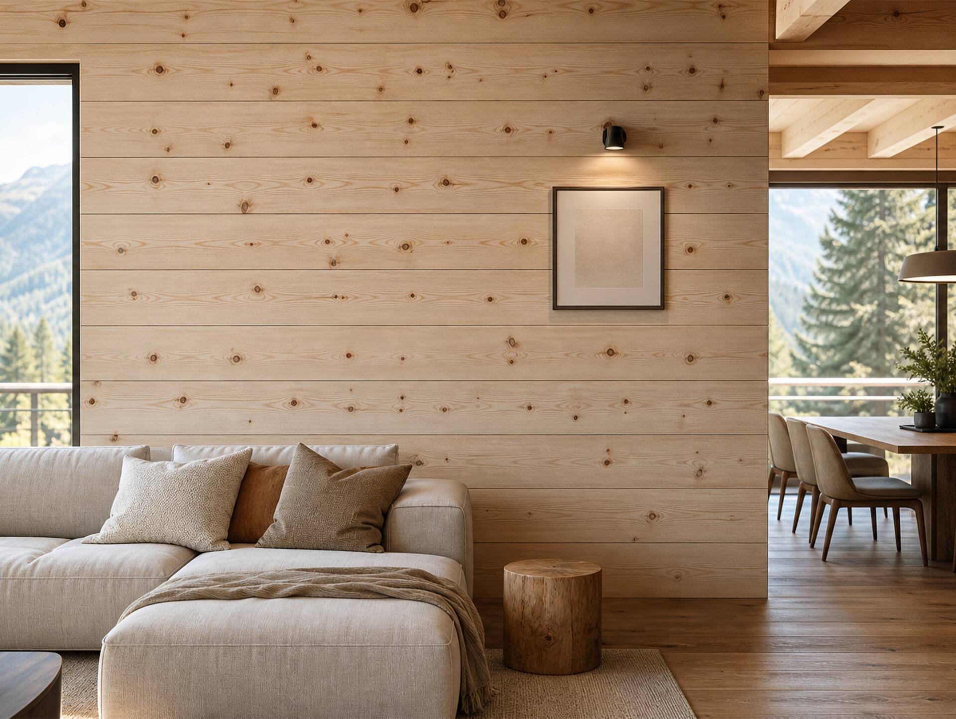 Nut- und Federbretter, Zirbe natur gebürstet, Material Massivholz 0.5 Meter | 8 cm | 2-seitig