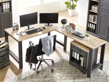 JADY Eckschreibtisch / Winkelkombination, Material MDF/Dekorspanplatte 