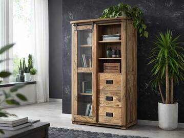 BRISTOL Vitrine I, Material Massivholz, Mango rustikal 
