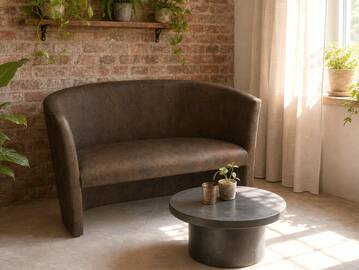 CHARLY Cocktailsofa I DUO Gobi 03 braun, Material Kunstfaser