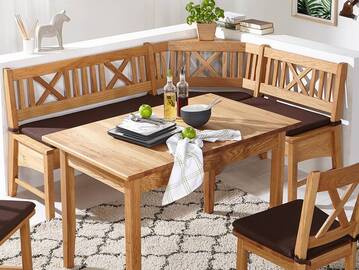 KÖNIGSEE Eckbank 137x179 cm, Material Massivholz, Wildeiche geölt 