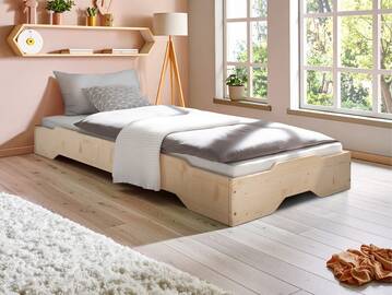 LAURI Stapelbett 1 Stück 90x200 cm, Material Massivholz, Fichte natur 