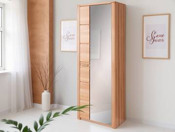 NESTOR ONE Garderobenschrank, Material Teilmassiv, Kernbuche lackiert 