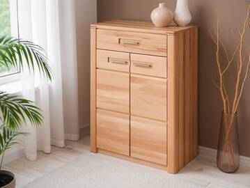 NESTOR ONE Schuhschrank, Material Teilmassiv, Kernbuche lackiert