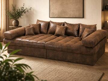 NIRI Big Sofa Bezug Microvelours Gobi  braun 