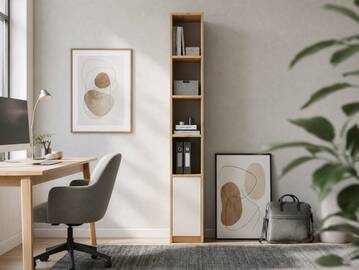 OSLO Büroschrank II, Material Dekorspanplatte, Türanschlag rechts / links Cashmere/Artisan Eichefarbig