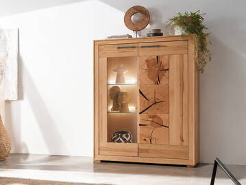 PASSERO Highboard I-L, Material Massivholz, Kernbuche geölt