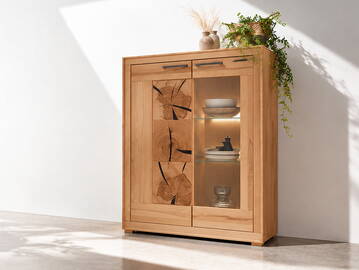 PASSERO Highboard I-R, Material Massivholz, Kernbuche geölt