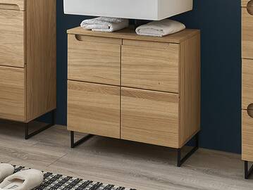 SEYTON Waschbeckenunterschrank, Material Teilmassiv, eichefarbig 