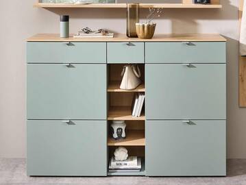 BAJA Schuhschrank/Sideboard, Material MDF, schilf/Artisan Eiche Nachbildung