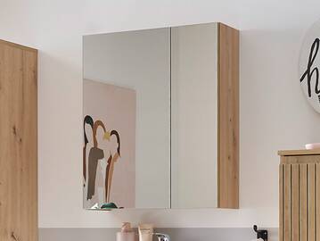 ASKINO Spiegelschrank, Material Dekorspanplatte, Artisan Eiche Nachbildung