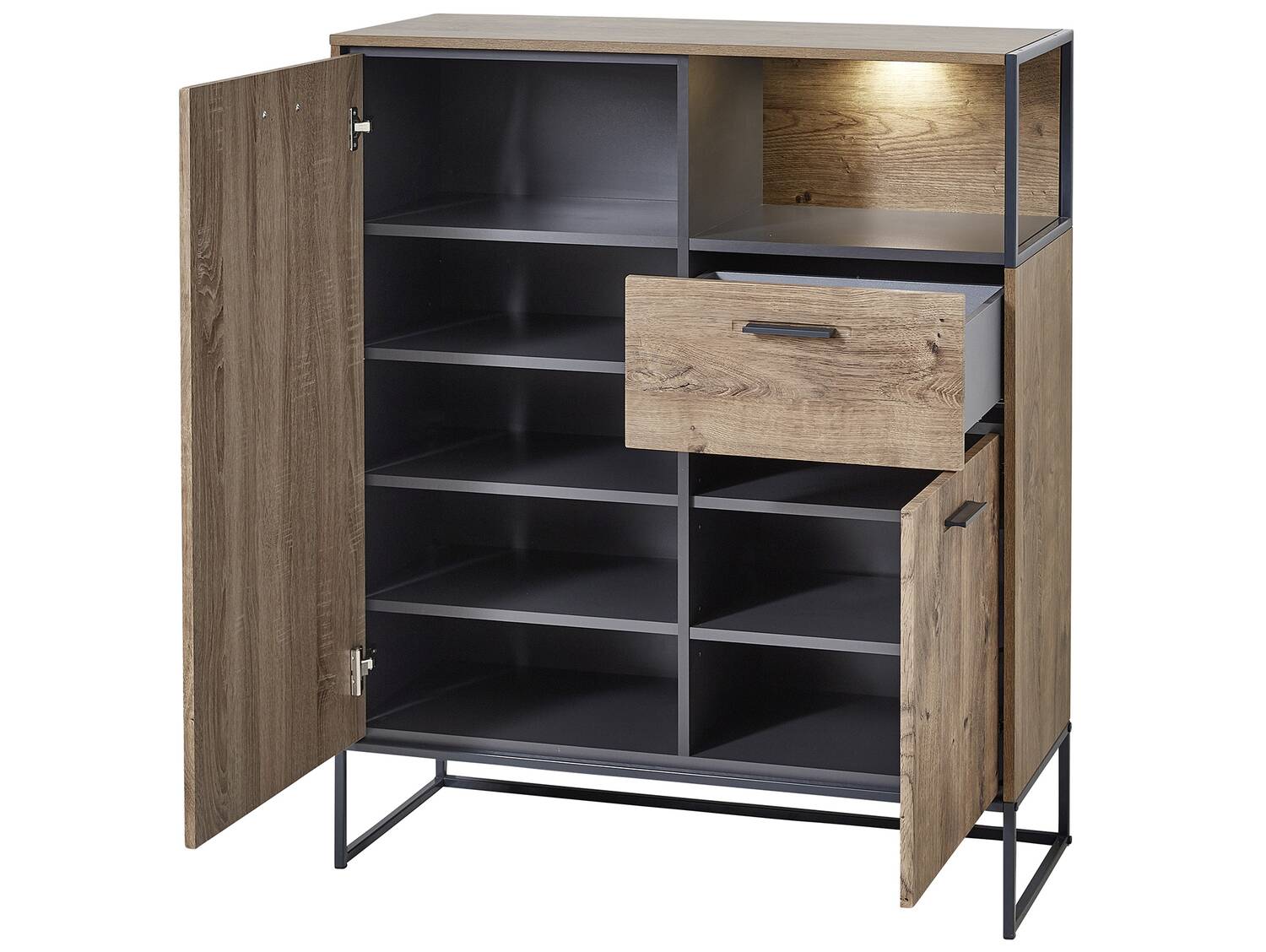 MILTON Komplett Garderobe I, Material MDF, eichefarbig 