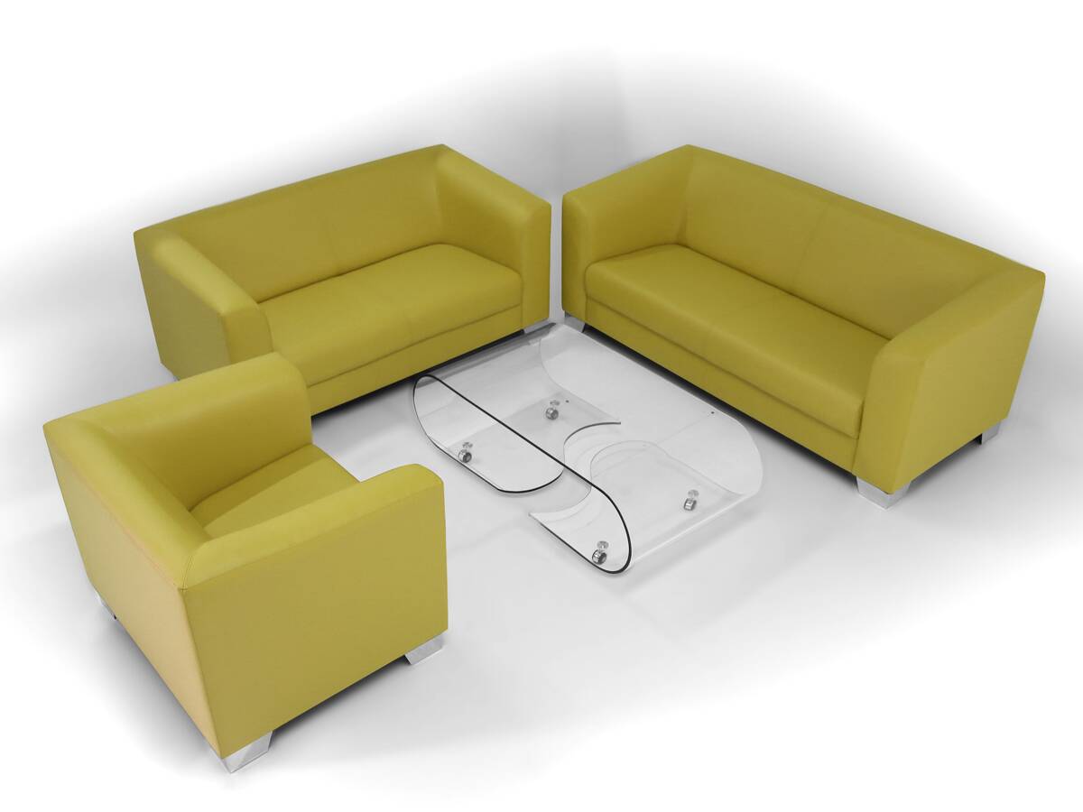 CHICAGO 3-Sitzer Sofa, Material Kunstleder grün