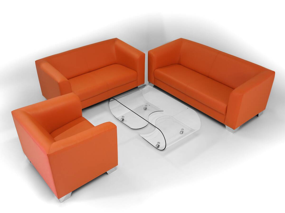 CHICAGO 3-Sitzer Sofa, Material Kunstleder orange