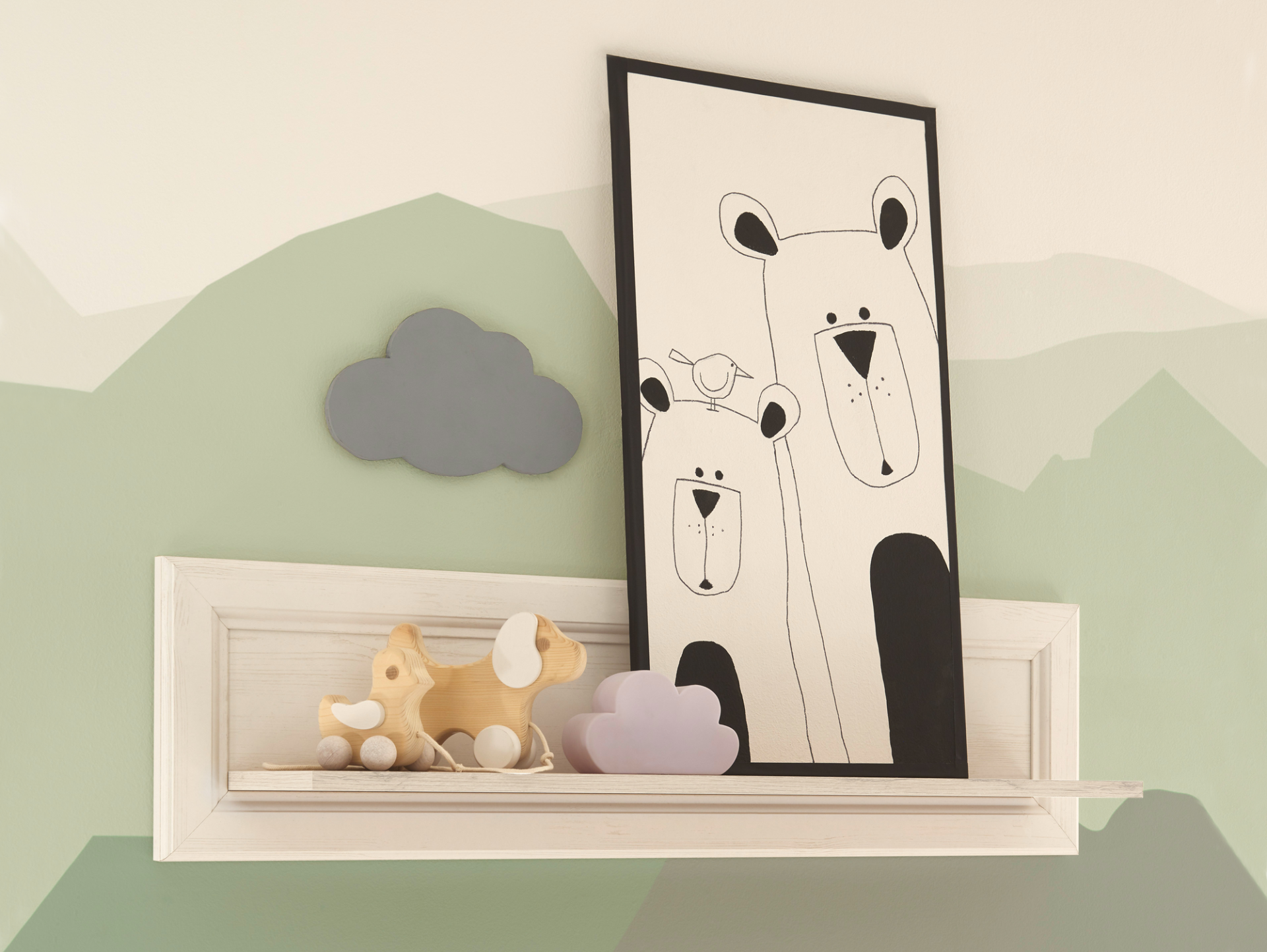 JENNA Komplett-Babyzimmer, Material Spanplatte, Piniefarbig/Artisan Eiche Nachbildung 