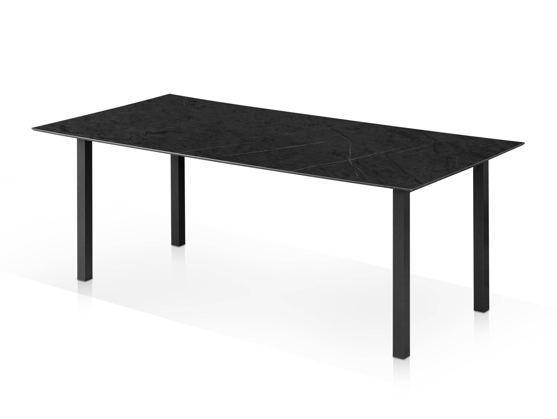 DOLOMIT Gartentisch/Esszimmertisch, Material HPL / Aluminium 200 cm | 80 cm | schwarz/dunkelgrau