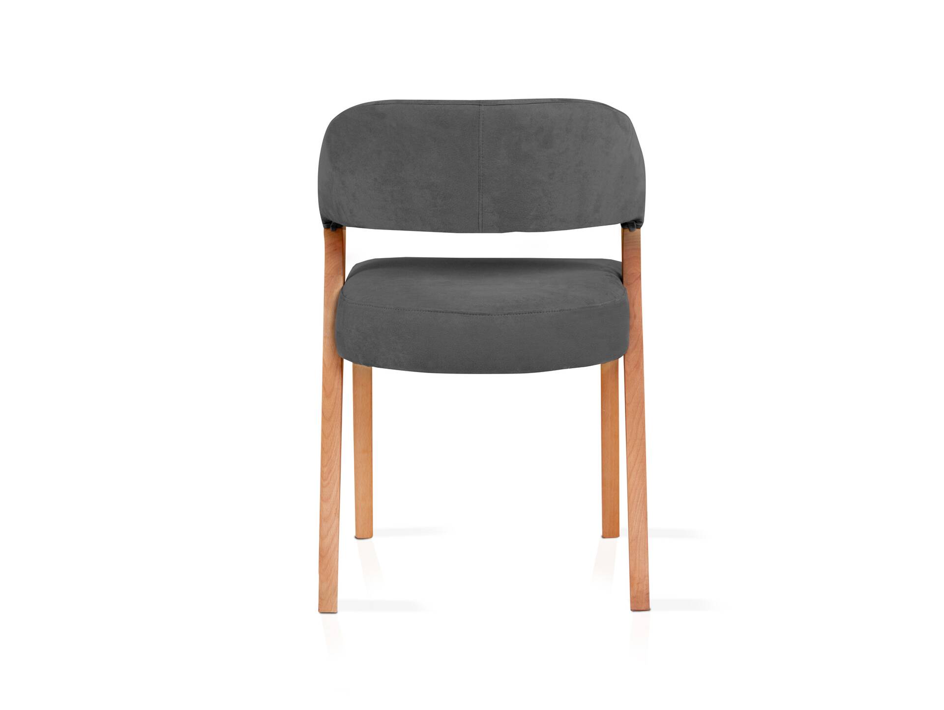 ALONA Polsterstuhl, Material Massivholz/Bezug Kunstleder Buche | grau
