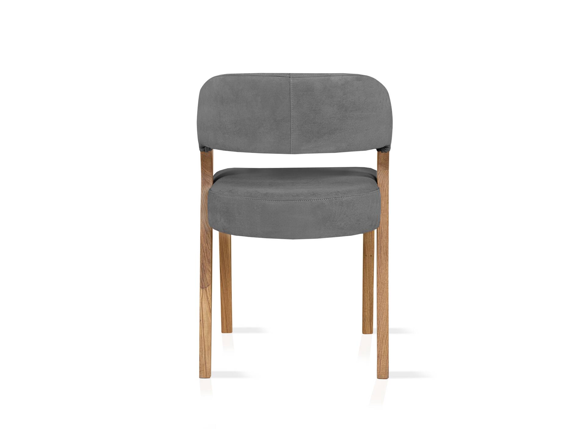 ALONA Polsterstuhl, Material Massivholz/Bezug Kunstleder Eiche | grau