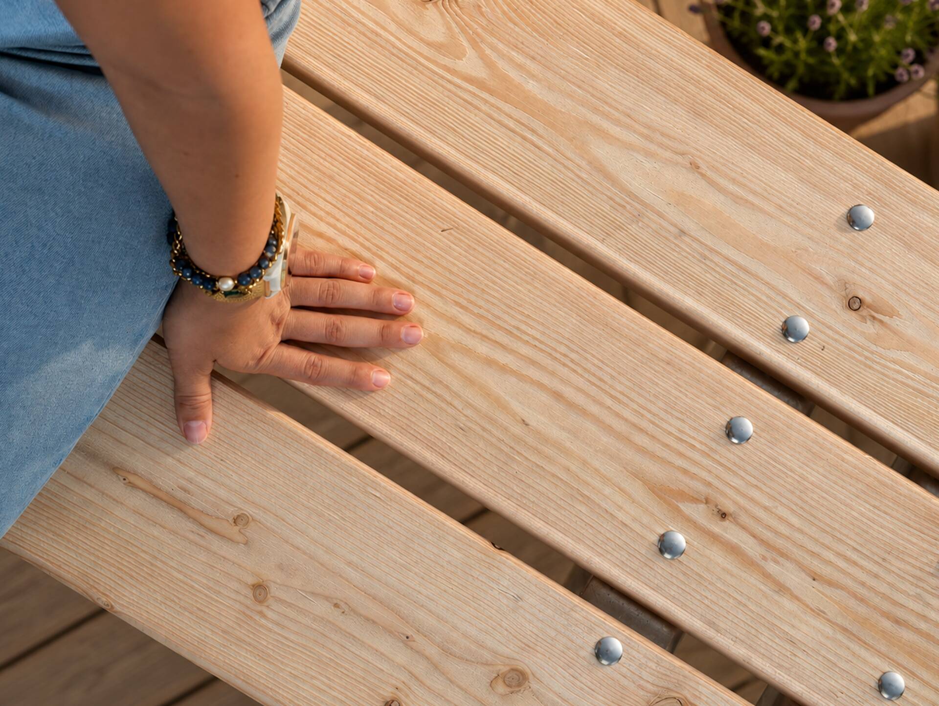 GERANO Parkbank/Gartenbank, Material Massivholz/Metall 150 cm