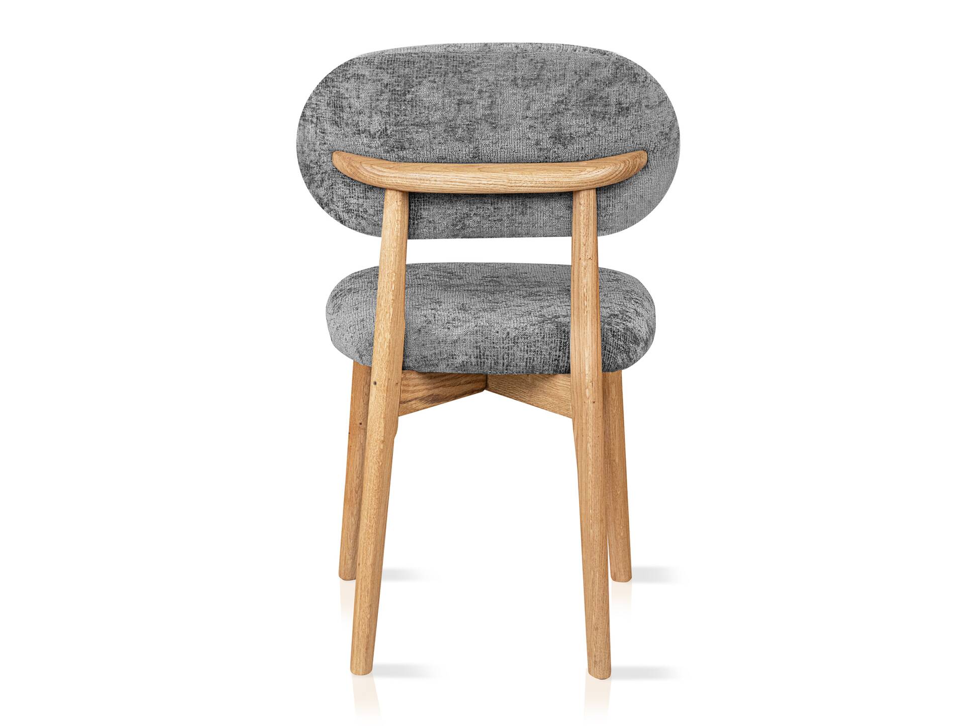 NELLI Polsterstuhl, Material Massivholz / Stoff Grau