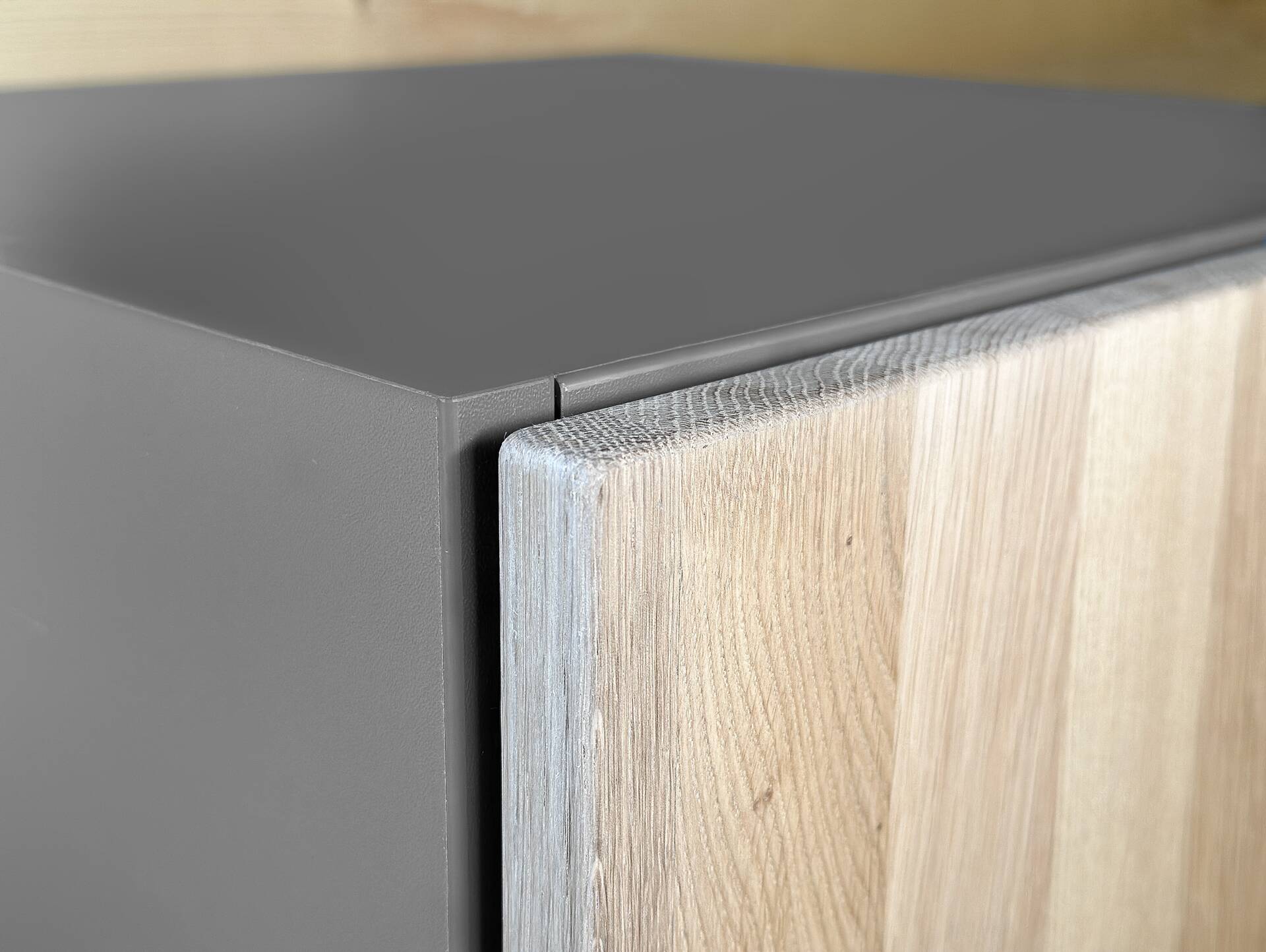 OFFICE OAK Aktenschrank III, Material teilmassiv, Eiche/graphitfarbig Türanschlag rechts