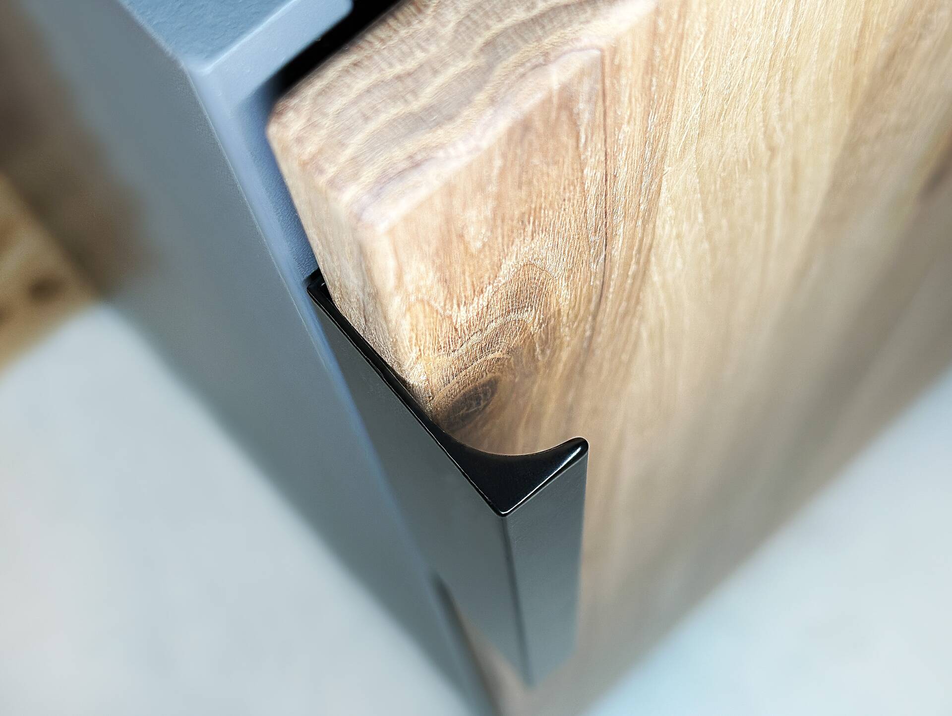 OFFICE OAK Aktenschrank I, Material teilmassiv, Eiche/graphitfarbig Türanschlag rechts