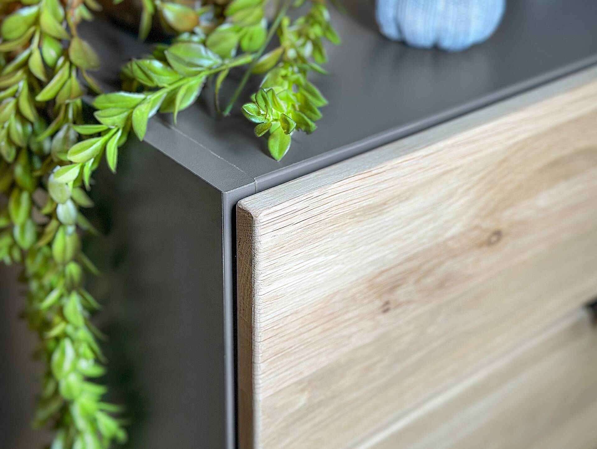 OFFICE OAK Aktenschrank VI, Material teilmassiv, Eiche/graphitfarbig 