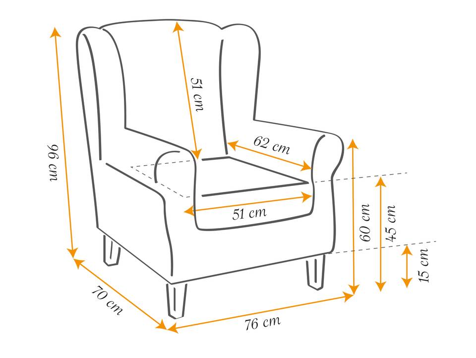 Willy Ohrensessel + Hocker, Material Stoff Dunkelgrau