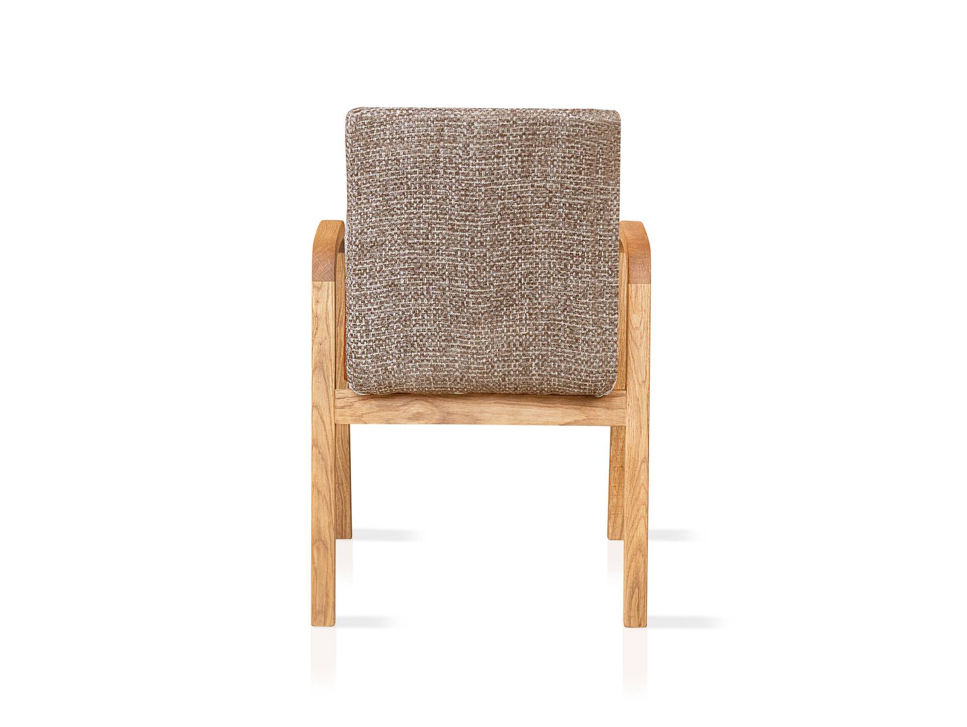SOFIE Esstischstuhl, Material Massivholz/Stoff, Wildeiche/hellgrau Dunkelbraun | 1 Stück