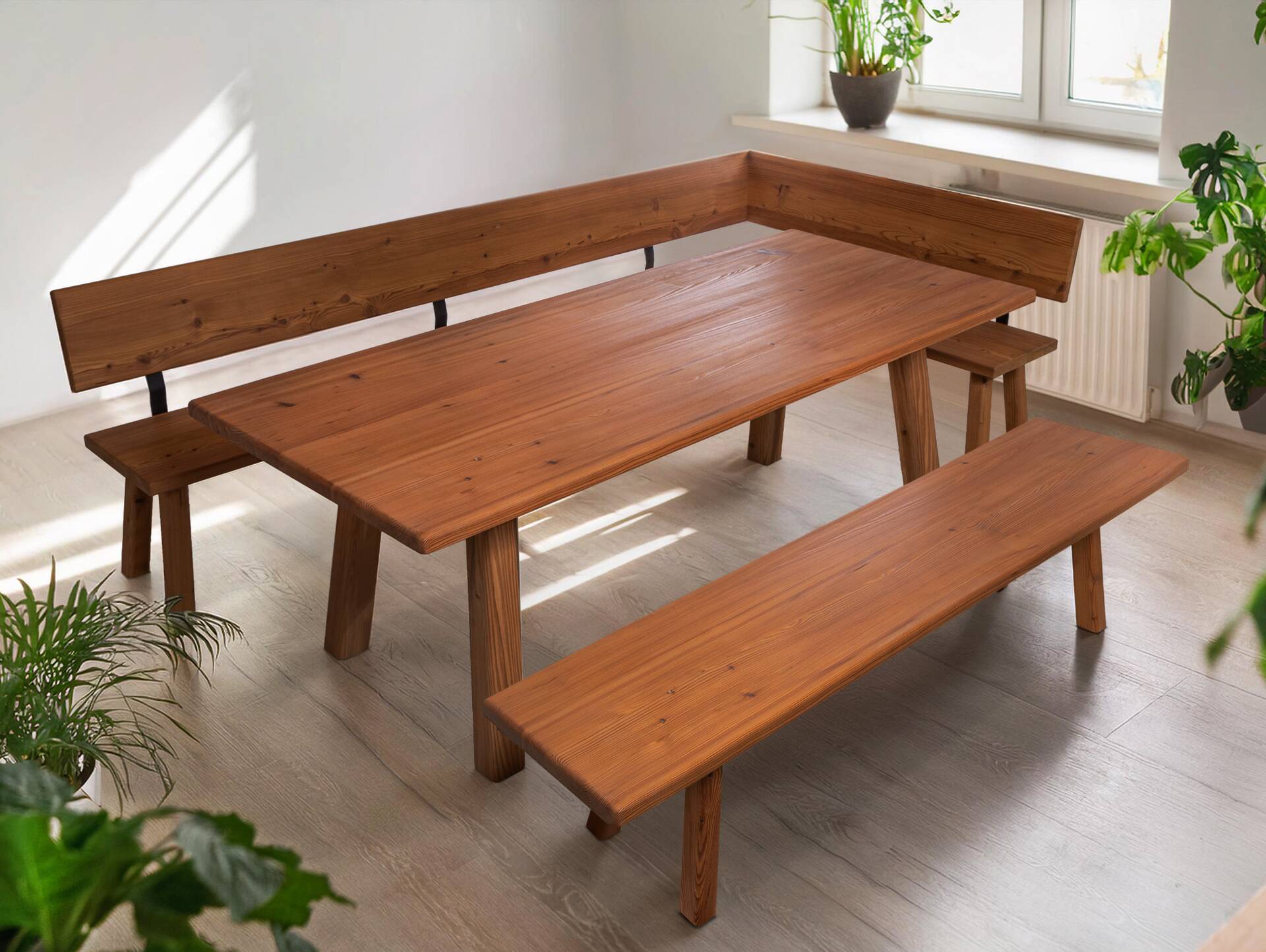 STARNBERG Eckbank, Material Massivholz, Lärche gedämpft 167 x 224 cm | lackiert