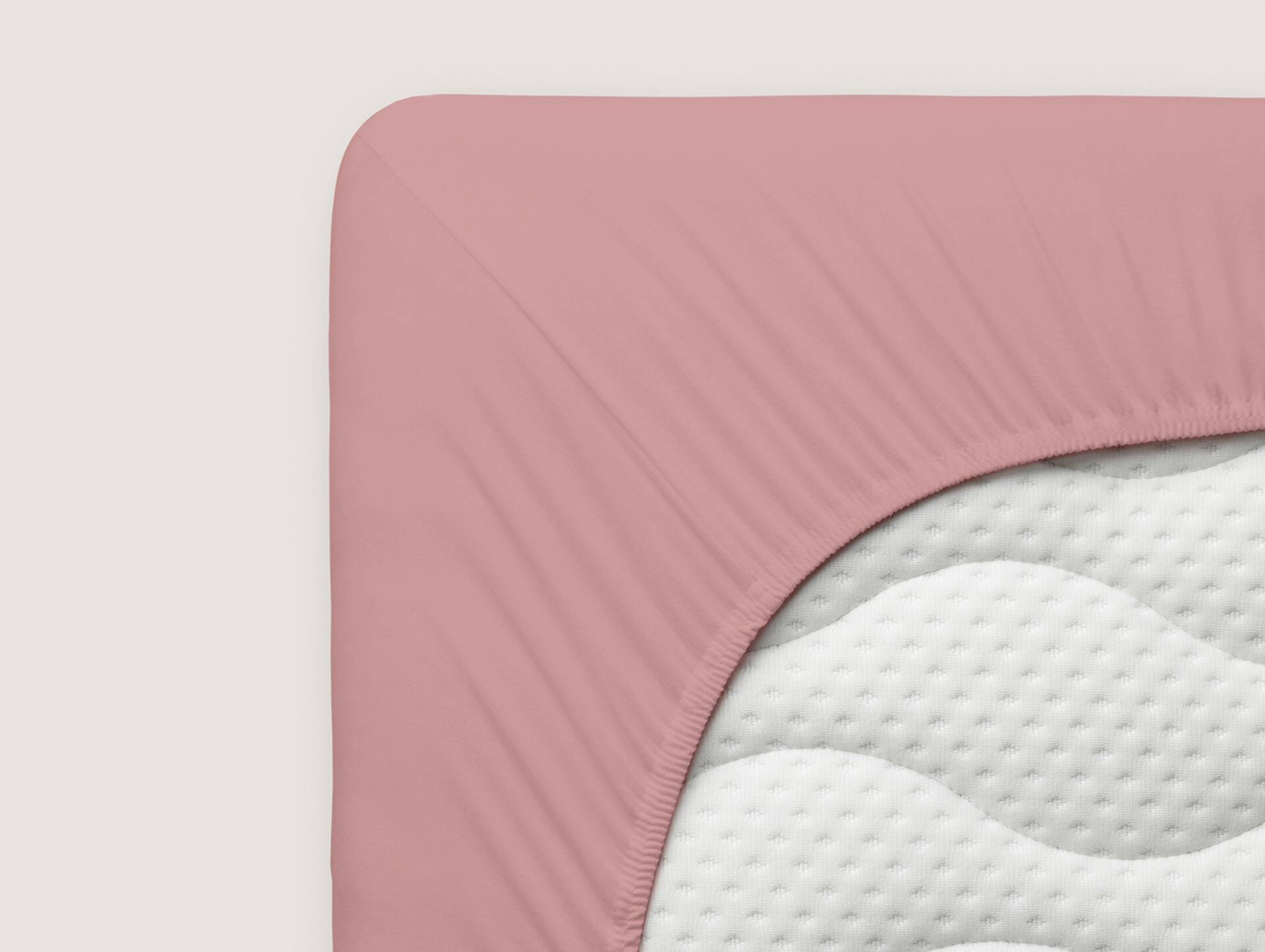 Schlafgut PURE Spannbetttuch/Spannbettlaken für Matratze, Bio-Mako-Baumwolle mit Elastan Rosa | 90x190 - 100x220 cm