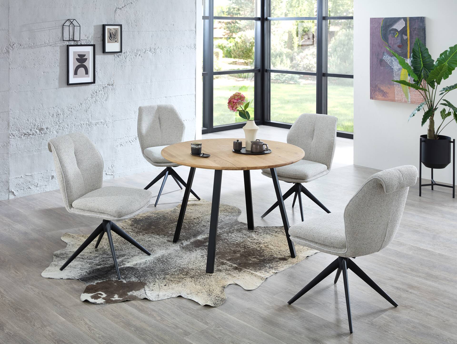 NILSON Esstisch, Material Massivholz, Eiche massiv 
