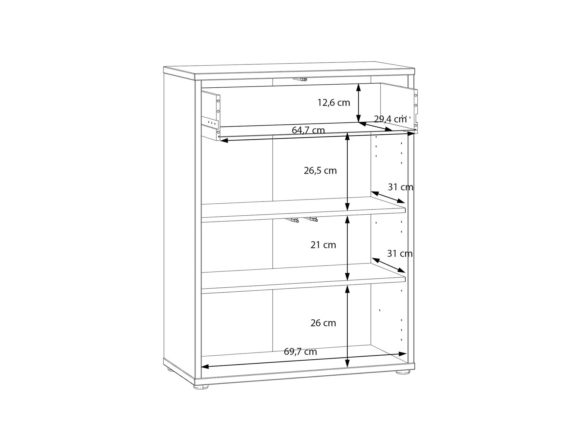 ADIAGO II Schuhschrank I, Material Spanplatte, sand 