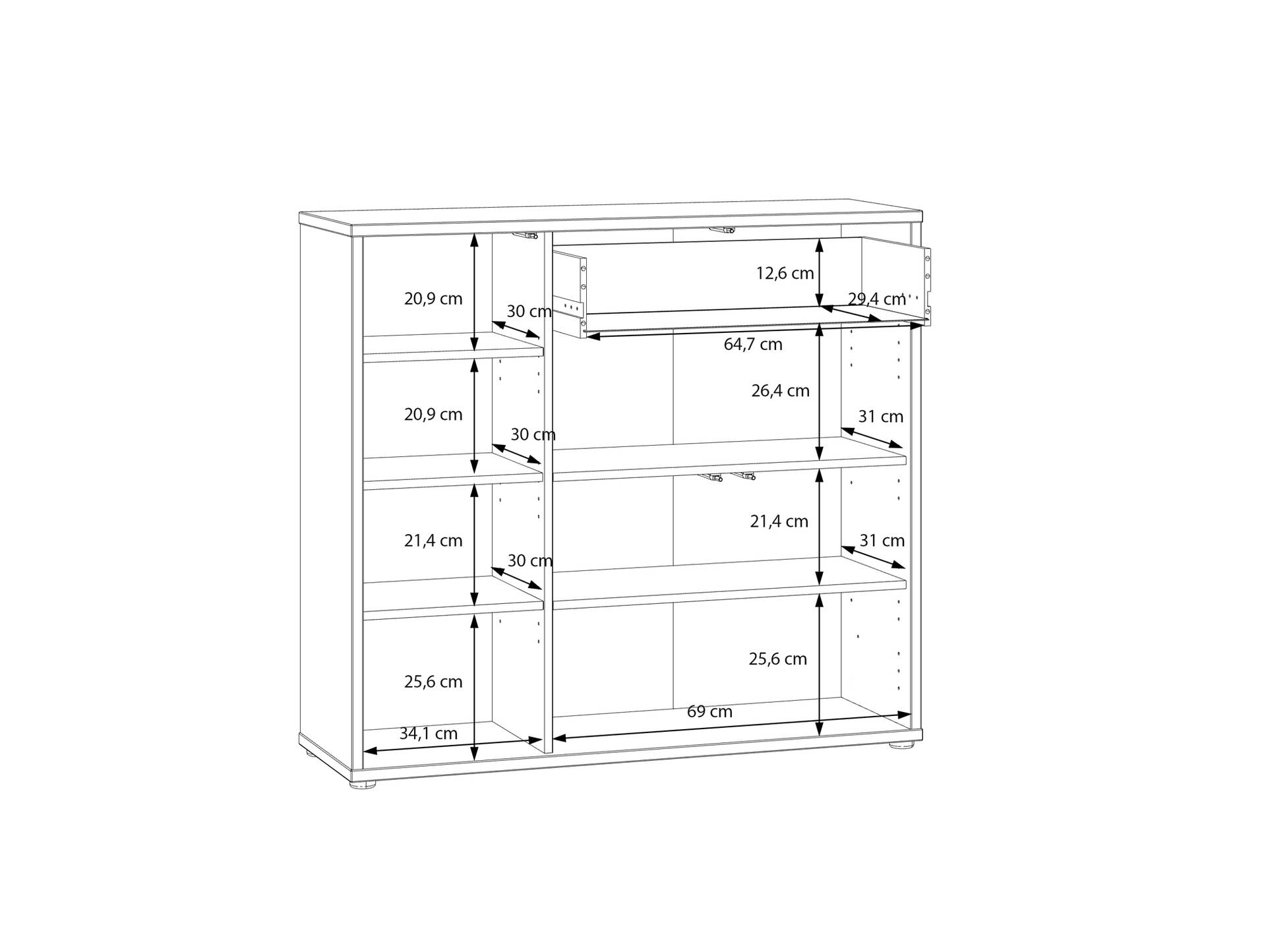 ADIAGO II Schuhschrank II, Material Spanplatte, sand 