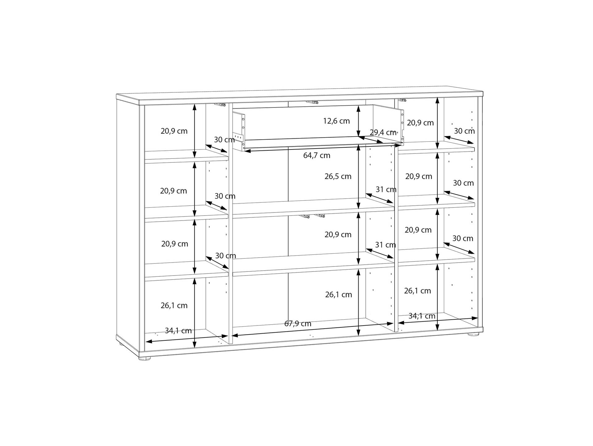 ADIAGO II Schuhschrank III, Material Spanplatte, sand 