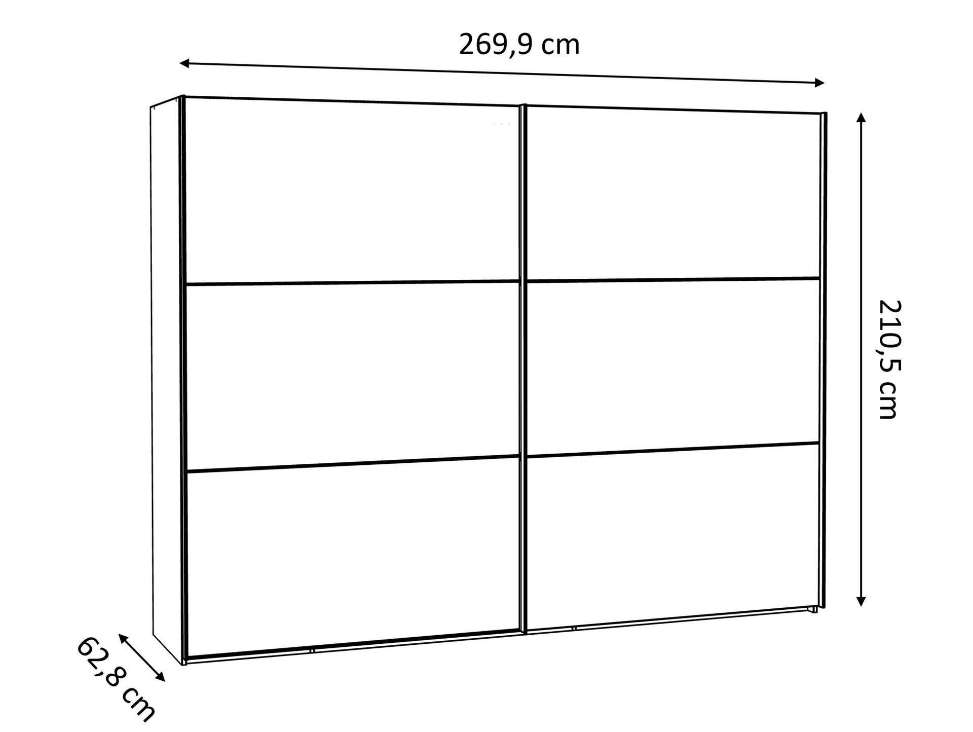 TEMMY Schwebetürenschrank, Material Spanplatte, Artisan Eiche Nachbildung 