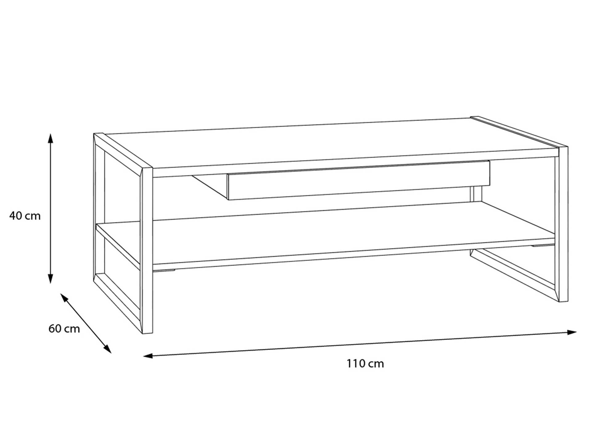 HAVANO Couchtisch, Material Dekorspanplatte, Riviera Eichefarbig/schwarz 