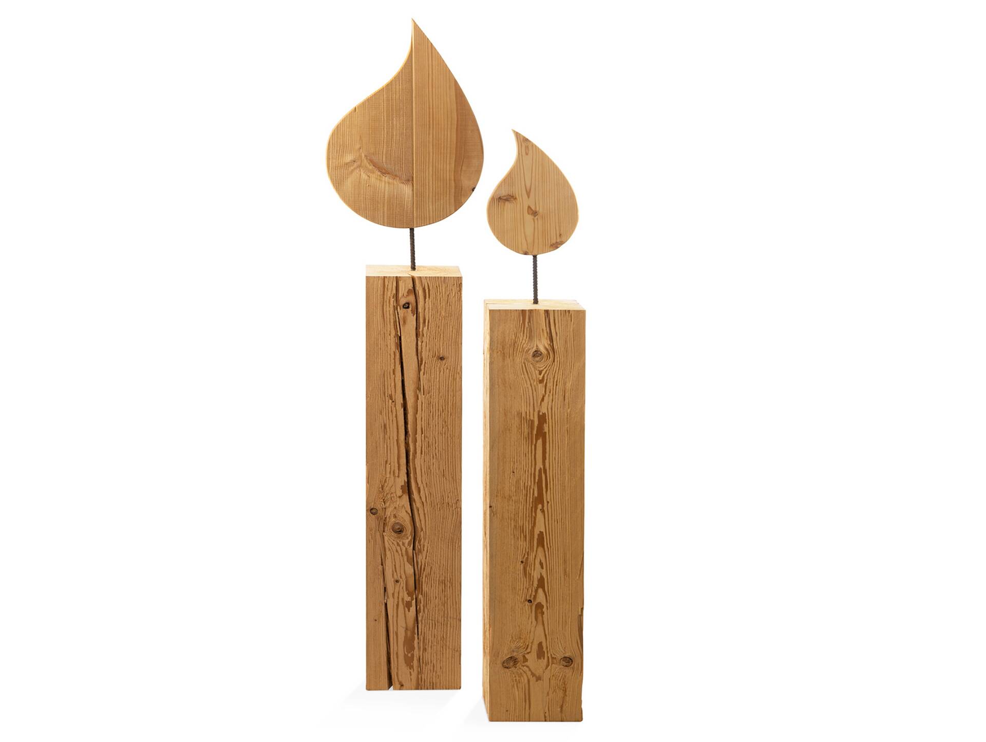 Flamme für Blumensäule, Material Massivholz Fichte Groß - 53 cm