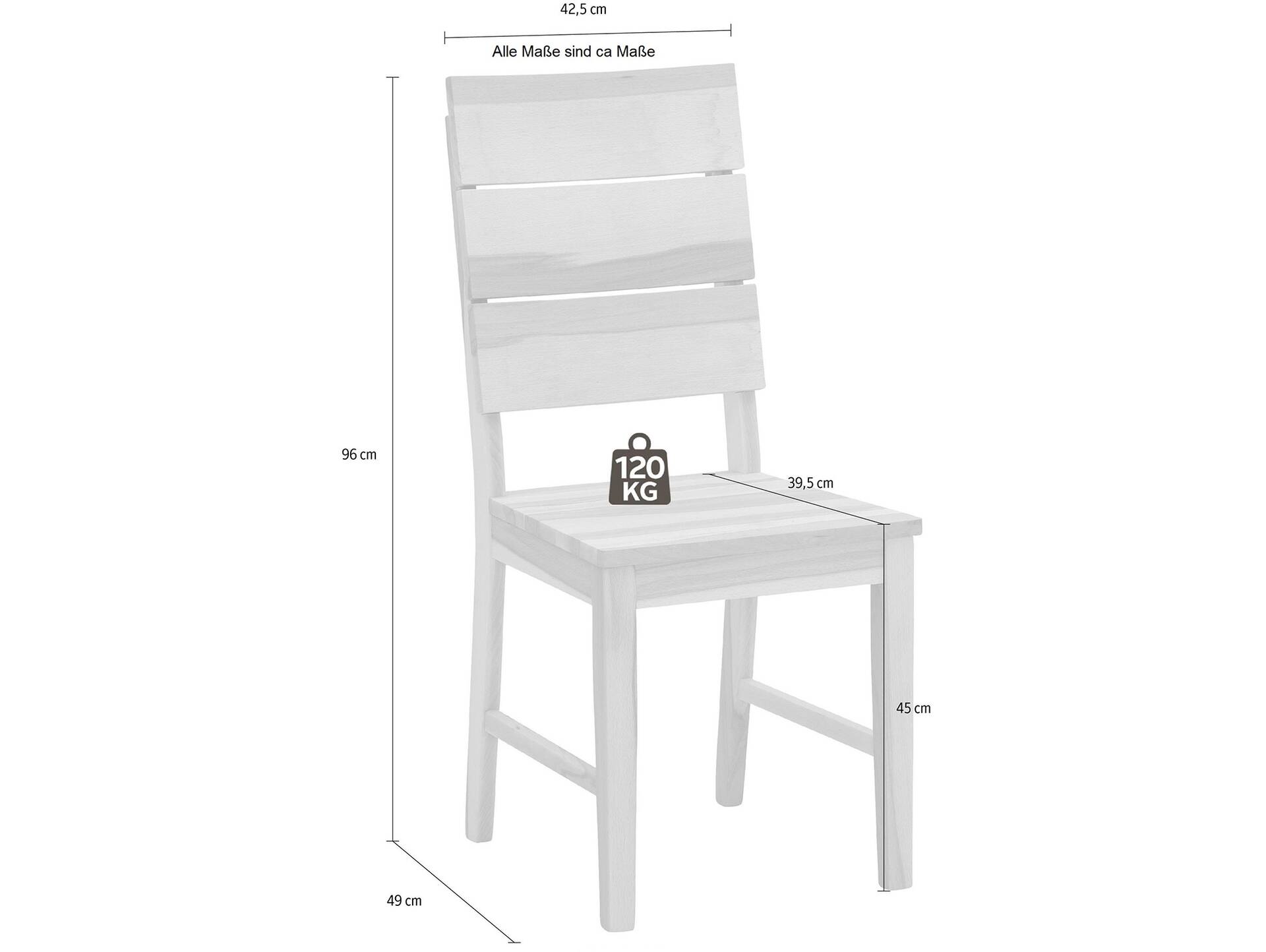 RINA Esstischstuhl, Material Massivholz, Eiche 