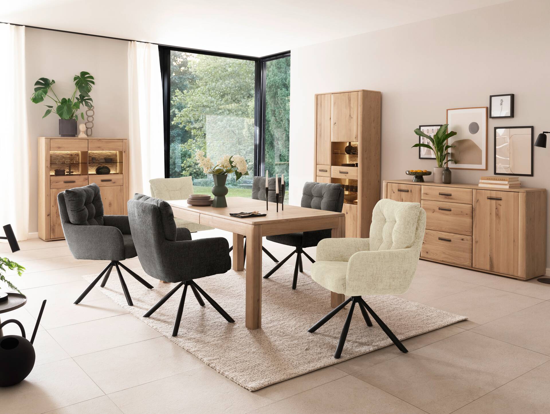 ASKARO Sideboard, Material Teilmassiv,  Balkeneiche geölt 