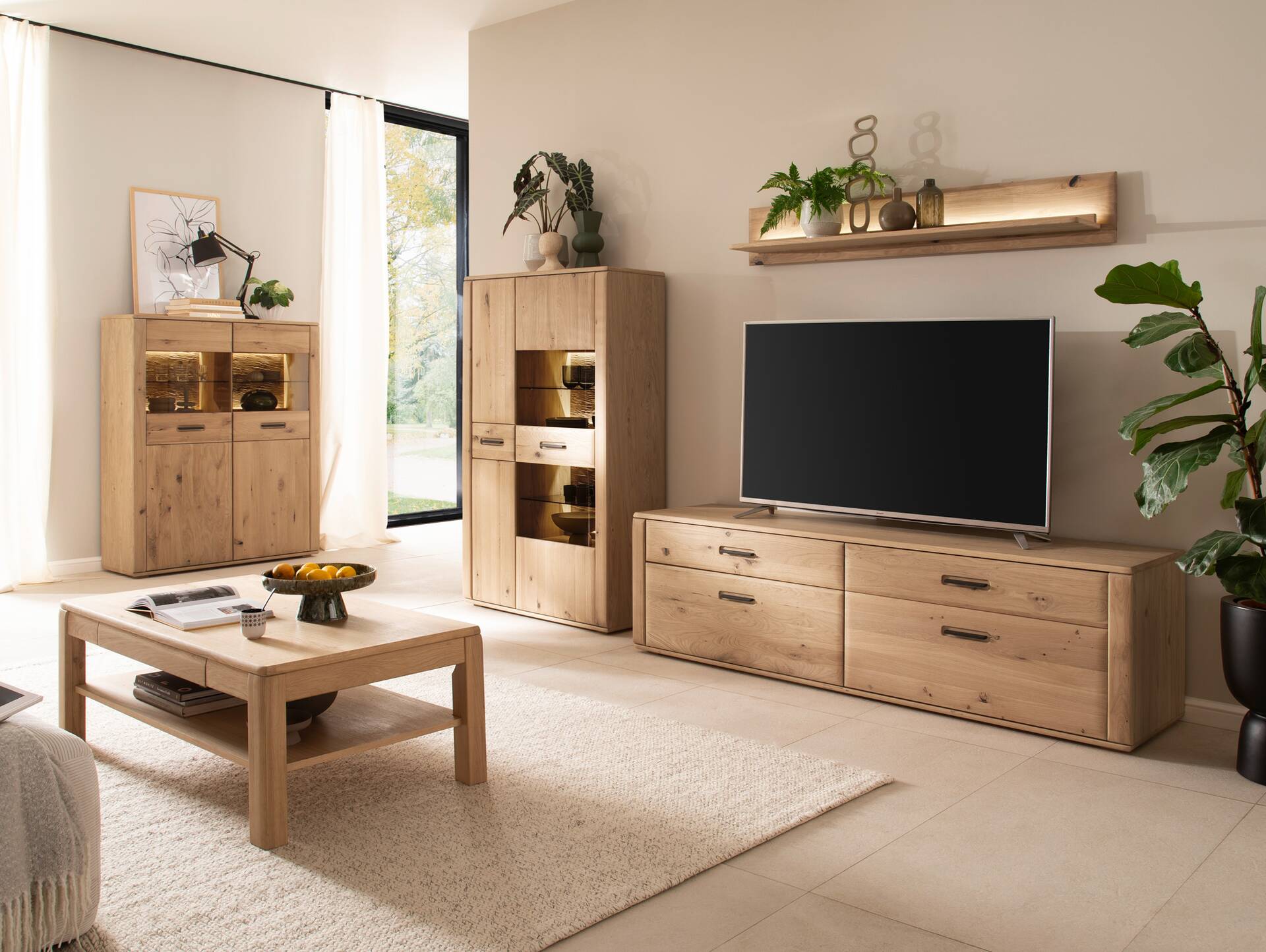 ASKARO Wandboard, Material Teilmassiv, Balkeneiche geölt 